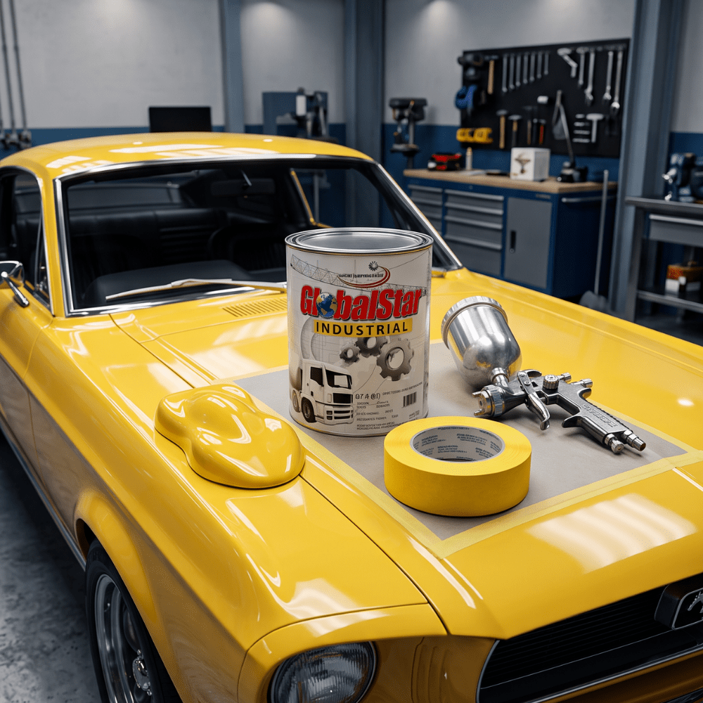 Classic RAL Yellow High Gloss Single Stage Industrial Paint, 3:1 Mix