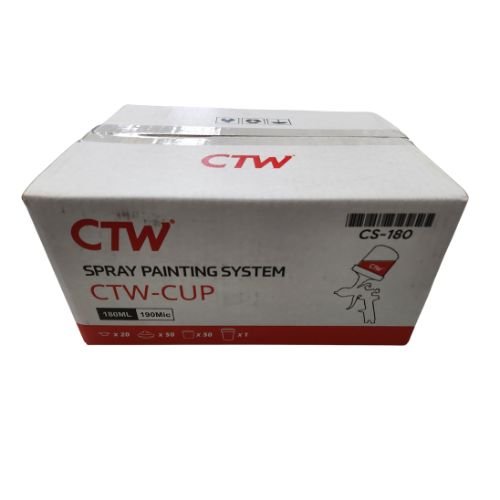 CTW CS - 180ml (6 oz) Disposable Paint Cup System, 50 pc Lid/Liner Kit - VirtuColor Supply