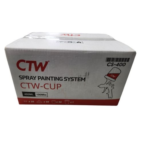 CTW CS - 400ml (13.5oz) Disposable Paint Cup System, 50 pc Lid/Liner Kit - VirtuColor Supply