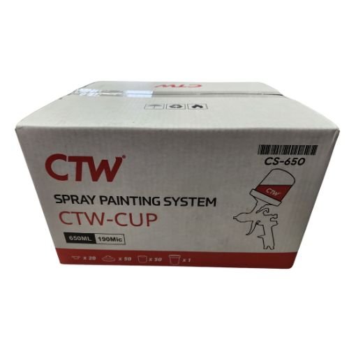 CTW CS - 650ml (22oz) Disposable Paint Cup System, 50 pc Lid/Liner Kit - VirtuColor Supply