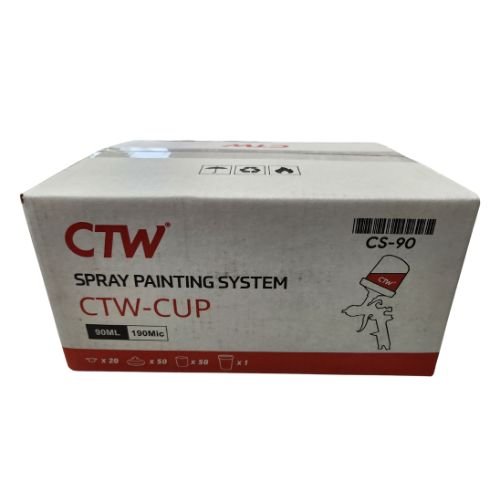 CTW CS - 90ml (3 oz) Disposable Paint Cup System, 50 pc Lid/Liner Kit - VirtuColor Supply