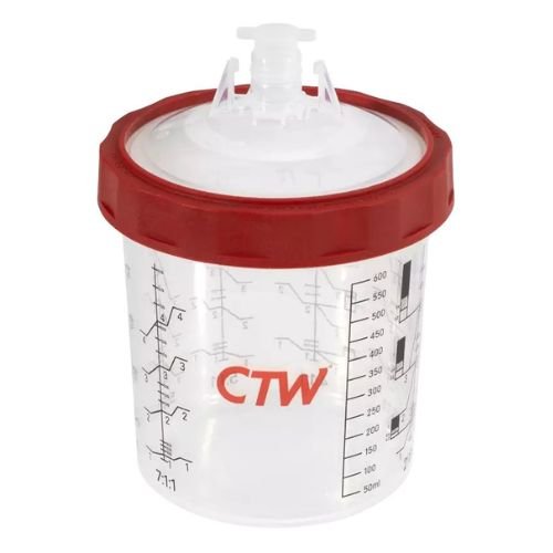 CTW CS125 - 90ml (3 oz) Disposable Paint Cup System, 50 pc Lid/Liner Kit - VirtuColor Supply