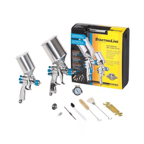 DevilBiss StartingLine 802342 HVLP 2 Gun Painting and Touch Up Kit - VirtuColor Supply