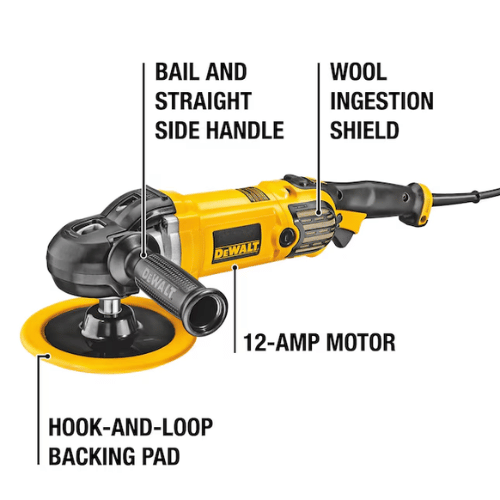 DeWALT® DWP849X Variable Speed Soft Start Corded Polisher, 7 in, 9 in Dia Pad