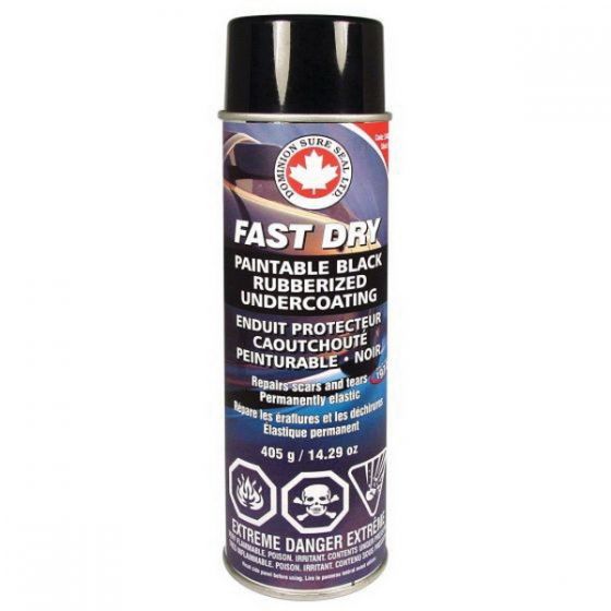 DOMINION Paintable Black Rubberized Undercoating, 14.3 oz Aerosol - VirtuColor Supply