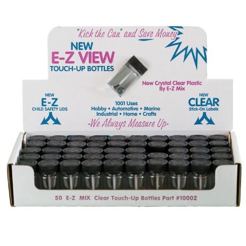 E - Z Mix 10002 2 oz Plastic Paint Touch - Up Bottles, 50 pcs - VirtuColor Supply