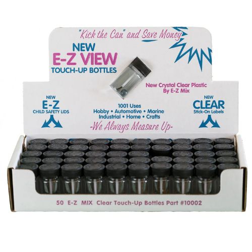 E-Z Mix 10002 2 oz Plastic Paint Touch-Up Bottles, 50 pcs