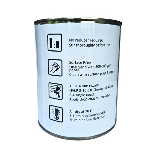 Hyundai W8/WW8 Ice White Metallic Low VOC Basecoat Paint, 3 Stage