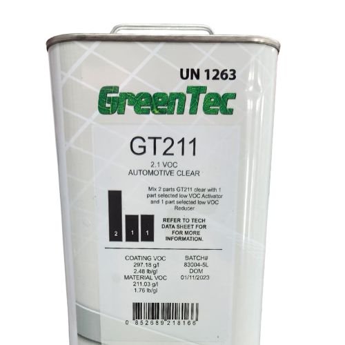 GreenTec GT2115L Premium 2:1 Low VOC Euro Style Automotive Clearcoat, 5 L