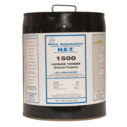 Grow Automotive 1500 Low VOC Lacquer Thinner, 5 Gal Jug