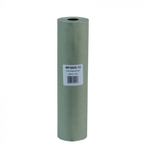 High Teck 12 in x 180 ft Green Masking Paper Hand Roll - VirtuColor Supply