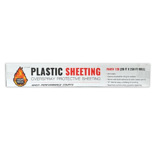 High Teck 120 Plastic Masking Sheeting, 20 ft x 250 ft - VirtuColor Supply