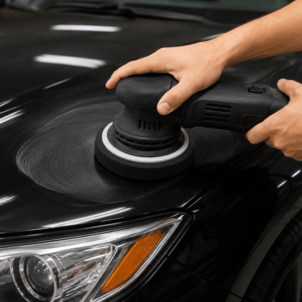 High Teck 3 Inch Dia Black Foam Finishing Buffing Pads, 2 pk