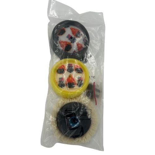 High Teck 3 Inch Dia Wool and Foam Buffing Pad Kit, 6 pc