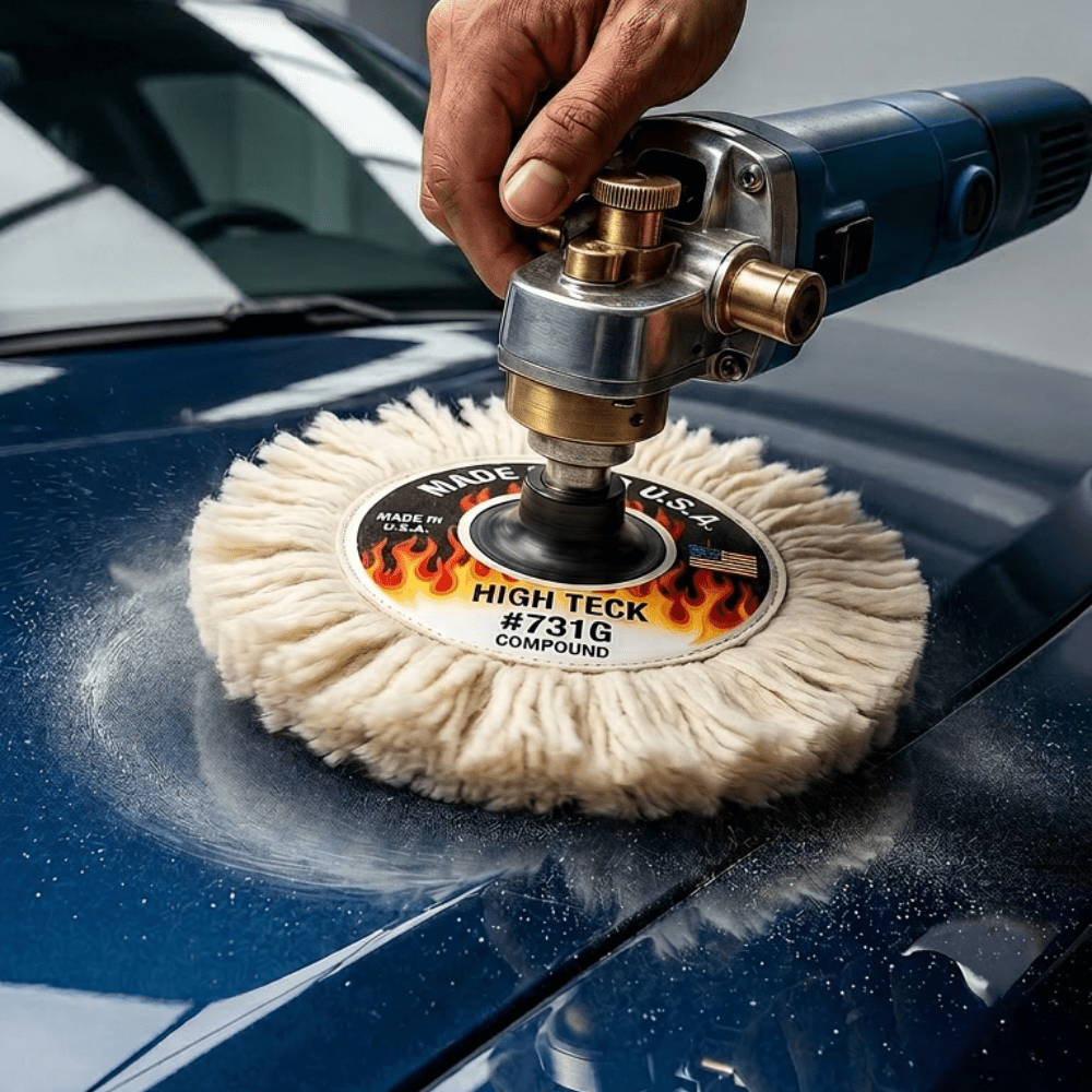 High Teck 3 Inch Dia Wool Compound Buffing Pads, 2 pack*