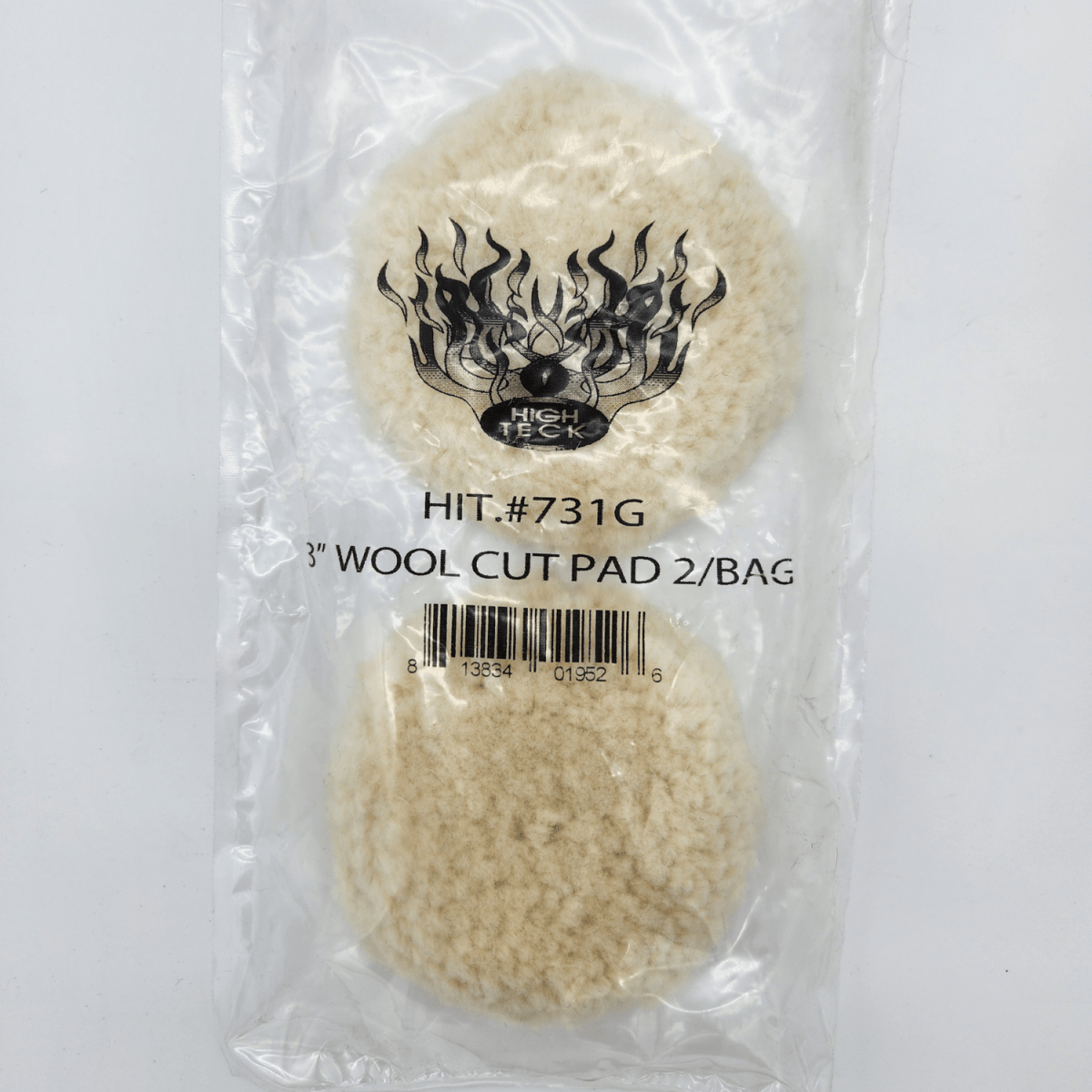 High Teck 3 Inch Dia Wool Compound Buffing Pads, 2 pack*