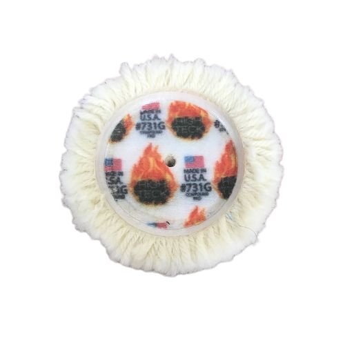 High Teck 3 Inch Dia Wool Compound Buffing Pads, 2 pack