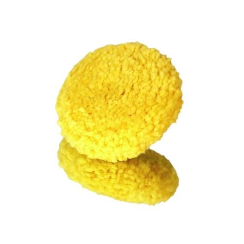 High Teck 3 Inch Dia Yellow Wool Compound Buffing Pads, 2 pk - VirtuColor Supply