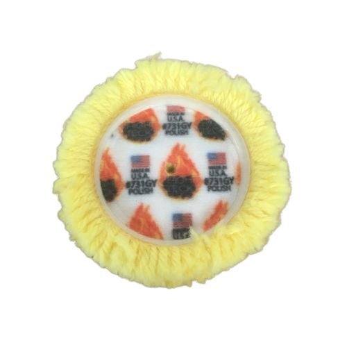 High Teck 3 Inch Dia Yellow Wool Compound Buffing Pads, 2 pk