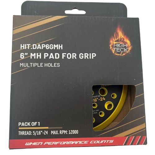 High Teck 6" Dia Multi-Hole Velcro Backup Pad for Palm Sander