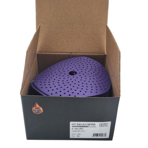 High Teck 6 In Multi-Hole Purple Ceramic Grip Sanding Disc | 50 pk