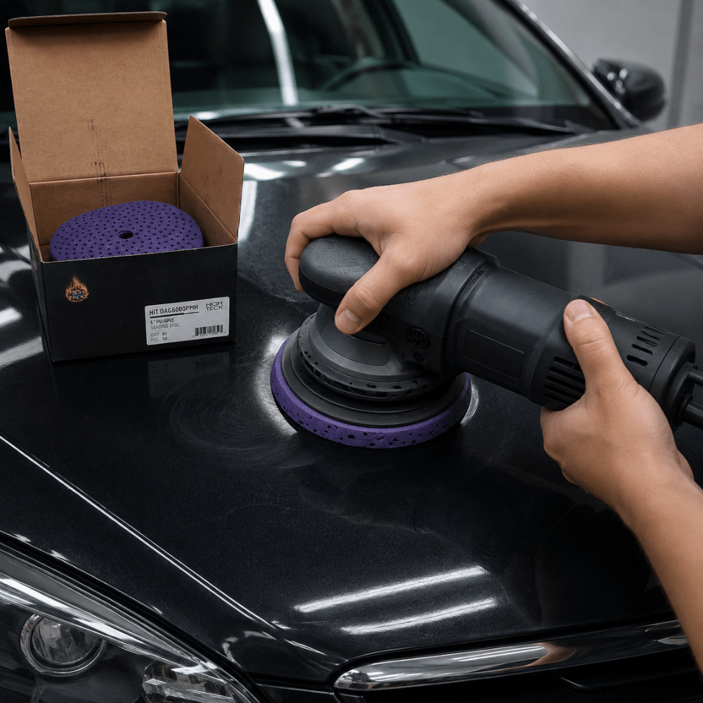 High Teck 6 In Multi-Hole Purple Ceramic Grip Sanding Disc | 50 pk