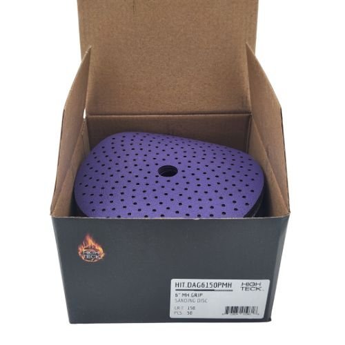 High Teck 6 In Multi-Hole Purple Ceramic Grip Sanding Disc | 50 pk
