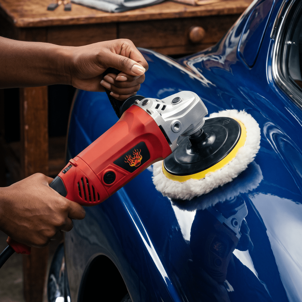 HIGH TECK 7" Electric Polisher with Soft Start and Velcro Pad
