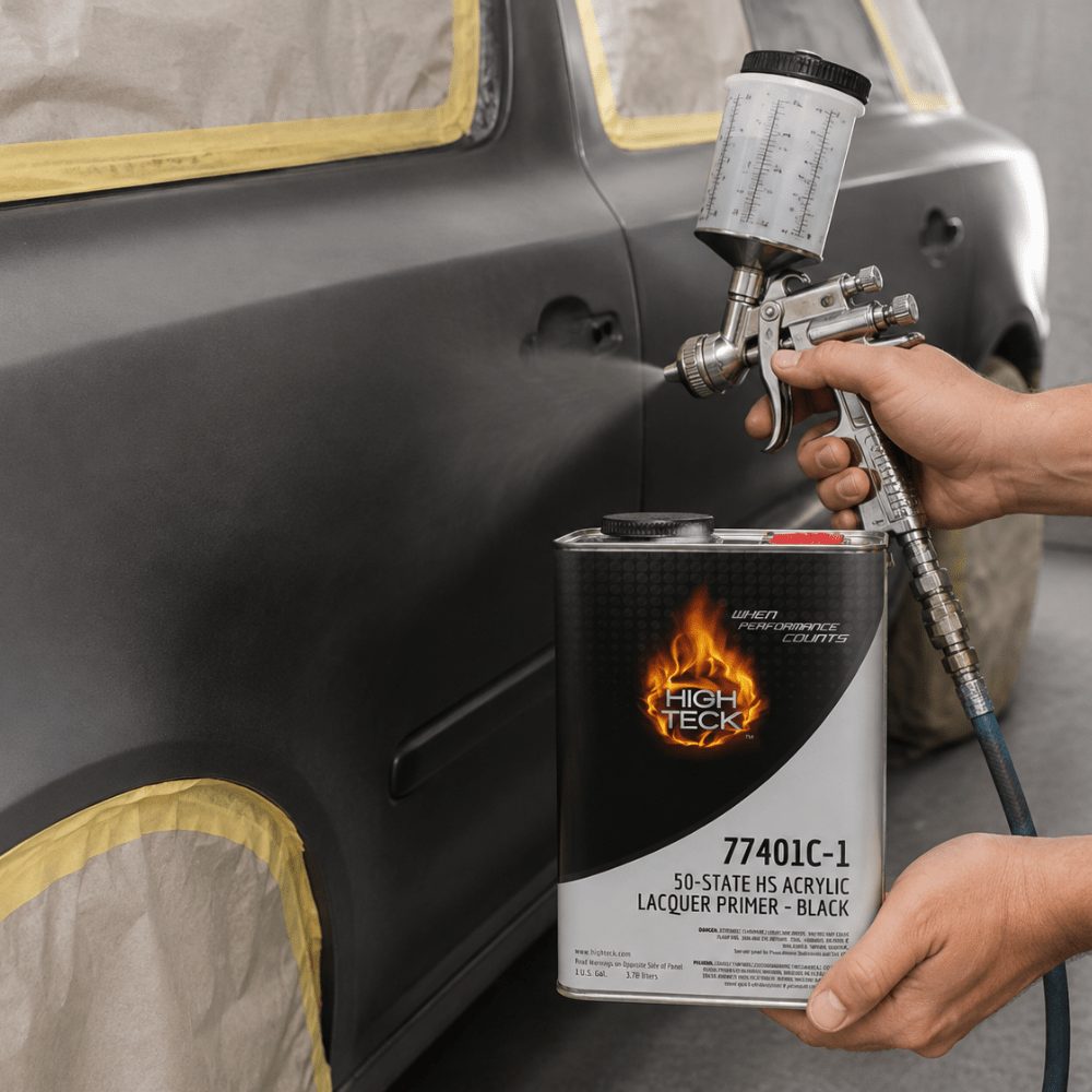 High Teck 77401C 2.1 VOC Black Acrylic Lacquer Primer Surfacer, Gal