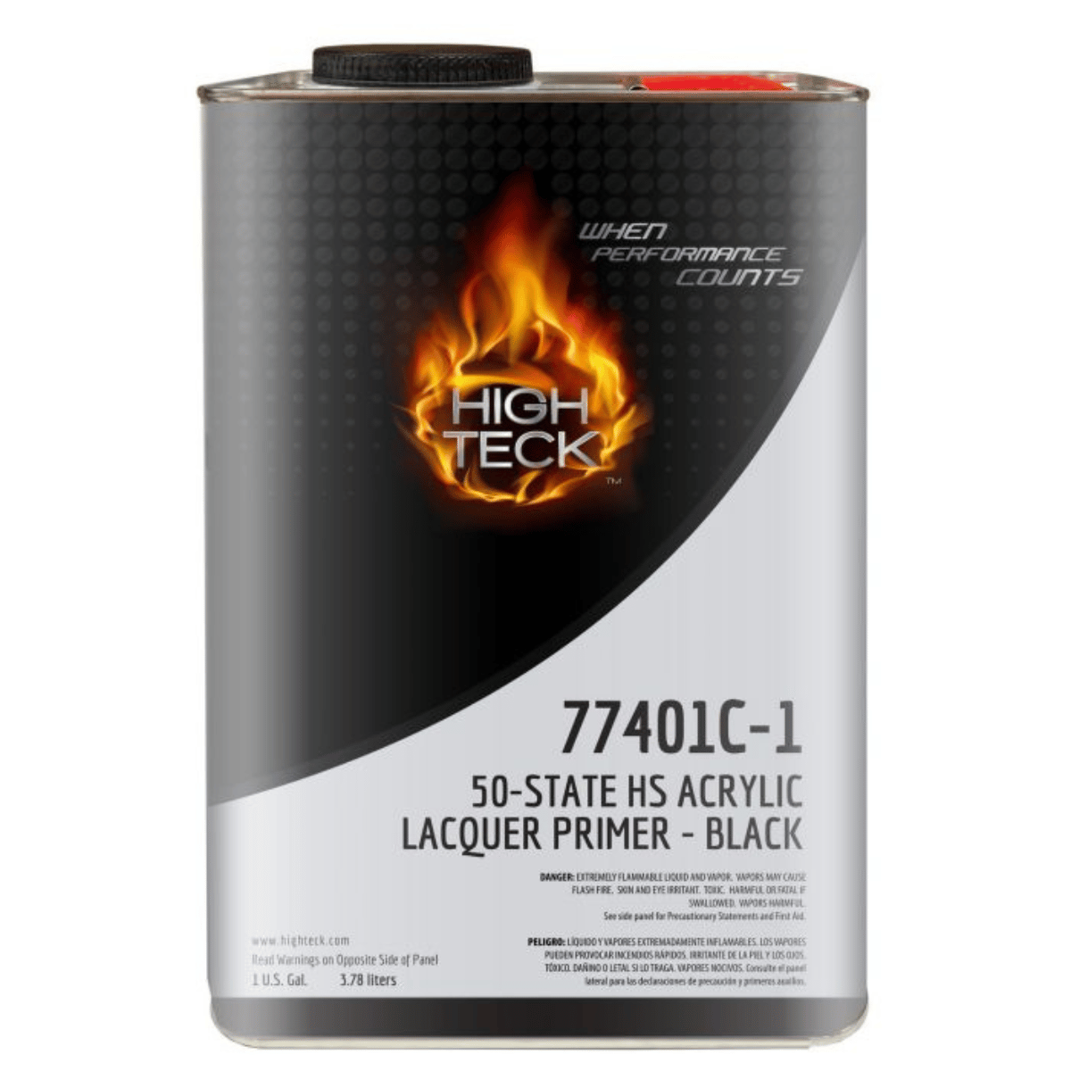 High Teck 77401C 2.1 VOC Black Acrylic Lacquer Primer Surfacer, Gal - VirtuColor Supply