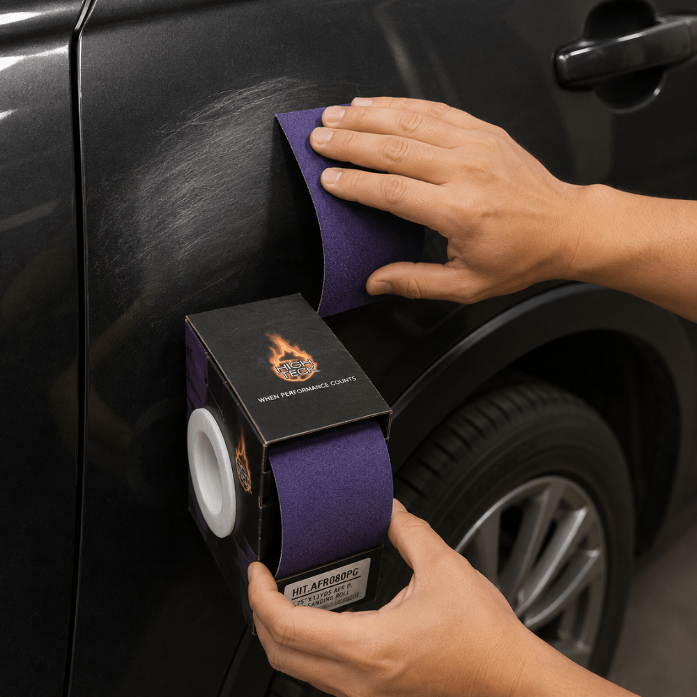 High Teck Velcro Back Purple Ceramic Sanding Roll | 2.75"x39'