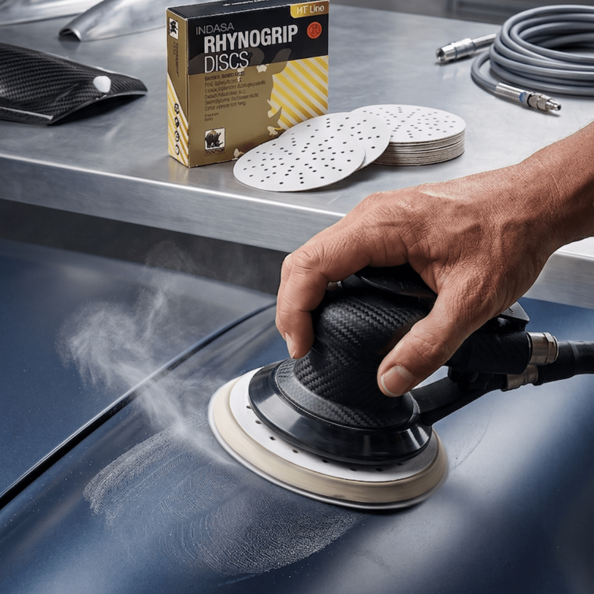 Indasa Rhynogrip HT 6 in 320 Grit Ultravent Sanding Discs, 50 pc