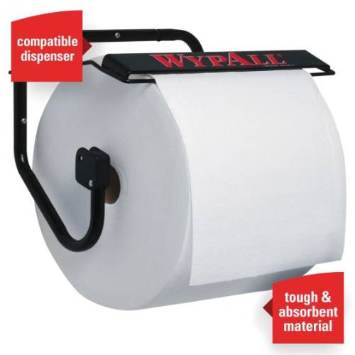 WypAll 34955 X60 Series Jumbo Roll of 12 in White Cloths