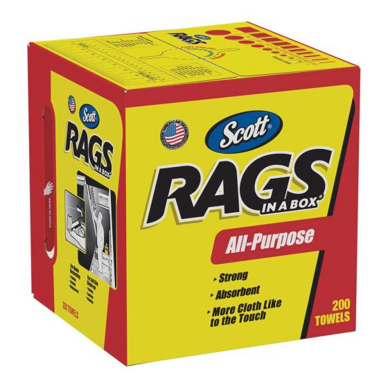 Scott™ 75260 Disposable Rag, 10 x 12 in, 200, White, 1 Plys