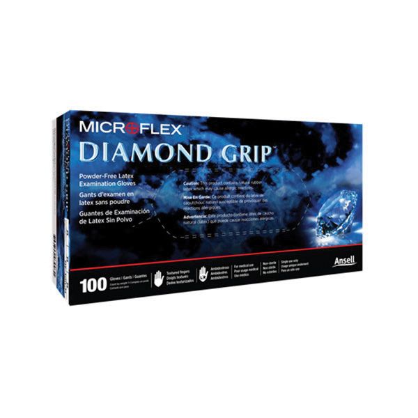 Microflex Diamond Grip Small Disposable Latex Gloves, Box of 100