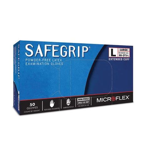 Microflex SafeGrip SG375 Large Textured Blue Latex Gloves