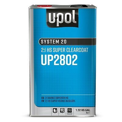 U-POL UP2802 2:1 National Rule HS Super Gloss Clearcoat, 5 L