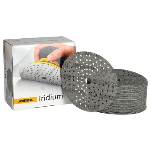 Mirka Iridium 120 Grit 6 in Grip - On Sanding Disc, Box of 50 - VirtuColor Supply