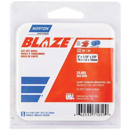 Norton Blaze Small-Diameter Cut-Off Wheel, 3"