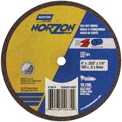 Norton NorZon Fast-Cut Cut-Off Wheel | 1ct - VirtuColor Supply