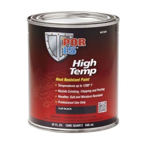 POR - 15® 44104 Quart Flat Black High Temperature Paint - VirtuColor Supply