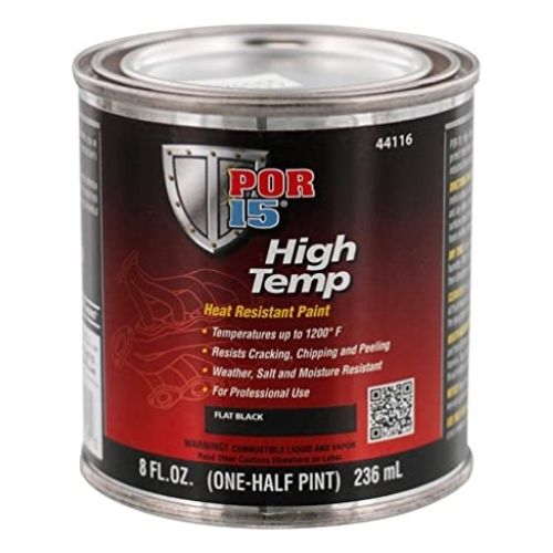 POR - 15® 44116 Flat Black High Temperature Paint, 8 oz - VirtuColor Supply