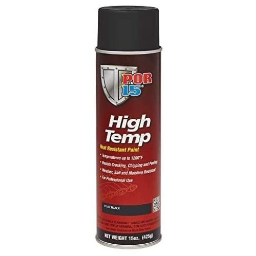 POR - 15® 44118 Flat Black High Temperature Paint, 15 oz Aerosol - VirtuColor Supply