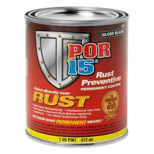 POR - 15® 45008 Gloss Black Rust Preventive Coating, 1 Pt - VirtuColor Supply