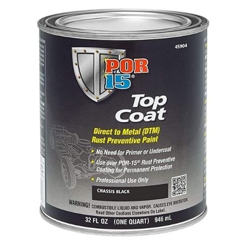 POR - 15® 45904 Quart Chassis Black Top Coat DTM Paint - VirtuColor Supply