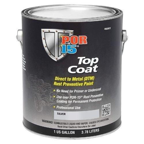 POR - 15® 46001 Silver Top Coat DTM Paint, 1 Gal - VirtuColor Supply