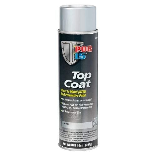 POR - 15® 46018 Silver Top Coat DTM Paint, 15 oz Aerosol Can - VirtuColor Supply