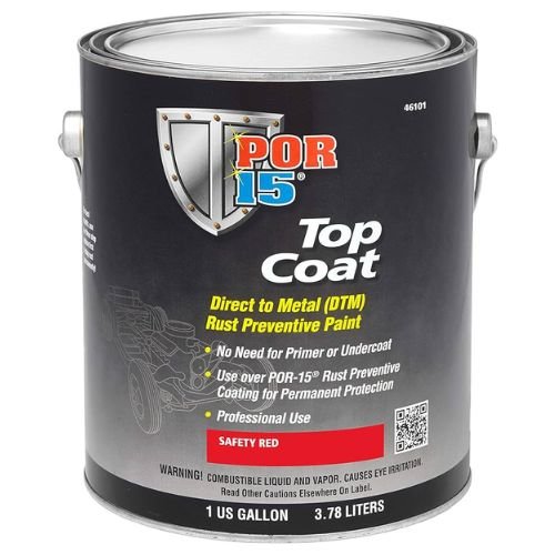 POR - 15 46101 Safety Red Top Coat DTM Paint, Gallon - VirtuColor Supply