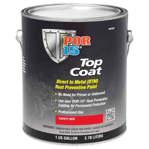 POR-15 46101 Safety Red Top Coat DTM Paint, Gallon