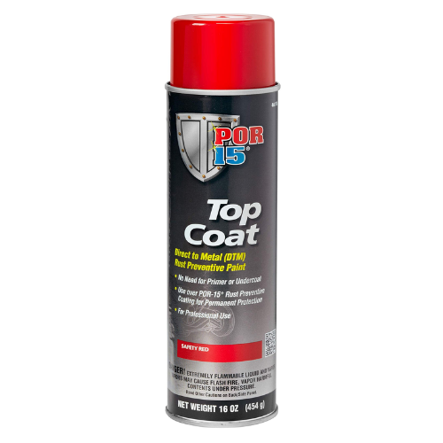 POR-15 46118 Safety Red Top Coat DTM Paint, 16 oz